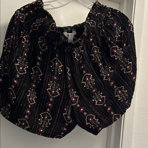 Floral Black and Pink Women's Top